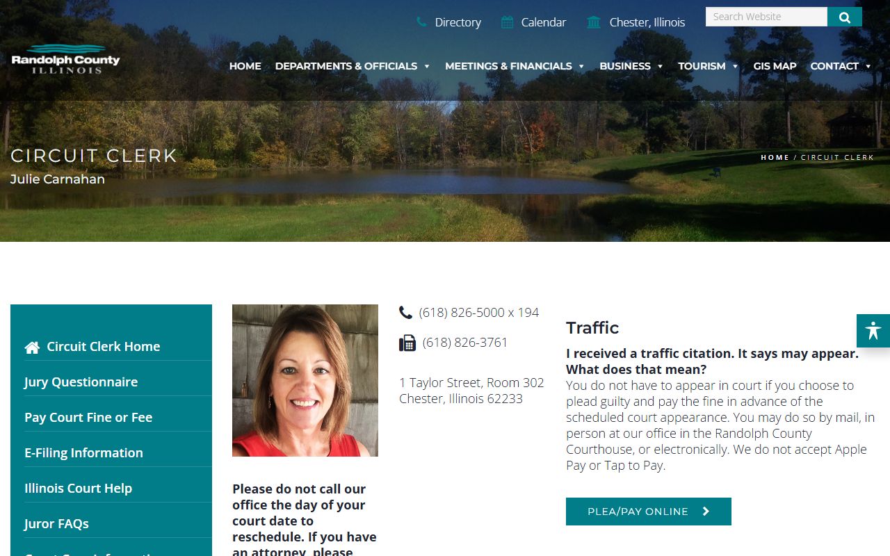 Randolph County court records Circuit Clerk case information page
