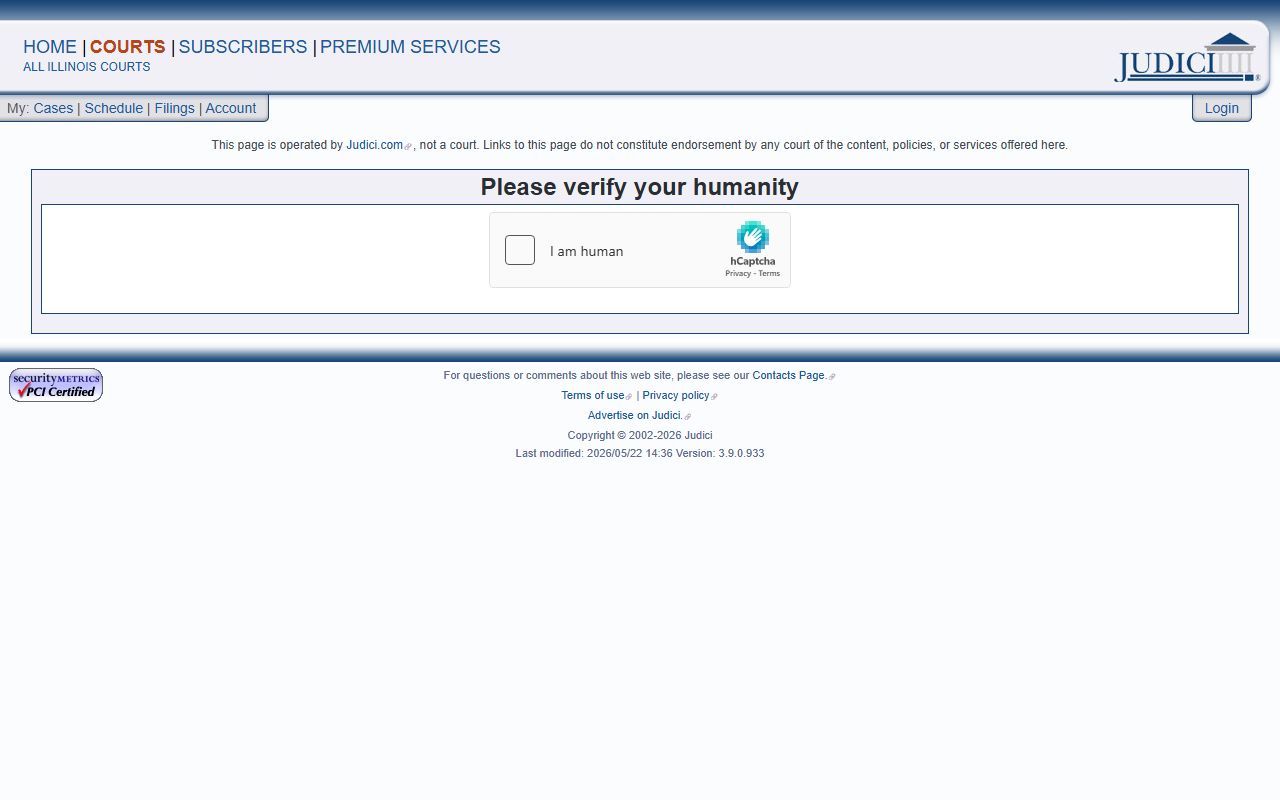 Randolph County court records Judici case search page